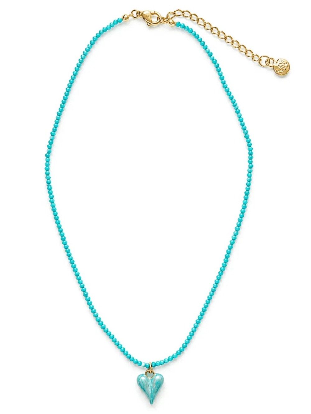 NEW✨ Mayamar Turquoise Beaded Heart Drop Dainty Pendant Necklace MM-01902